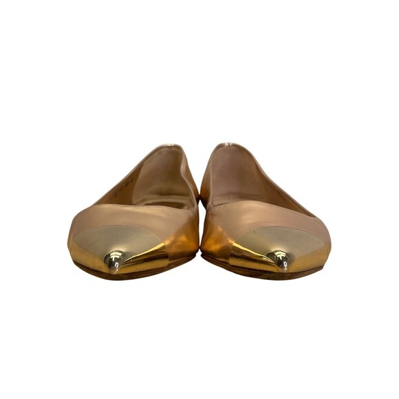 Women’s Gold Metallic Pointed Toe Ballet Flats Size 35.5 - Picture 2 of 11